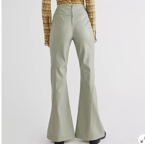 Free People Real Deal Slit Vegan Pants Seagrass 28 - Picture 2 of 11